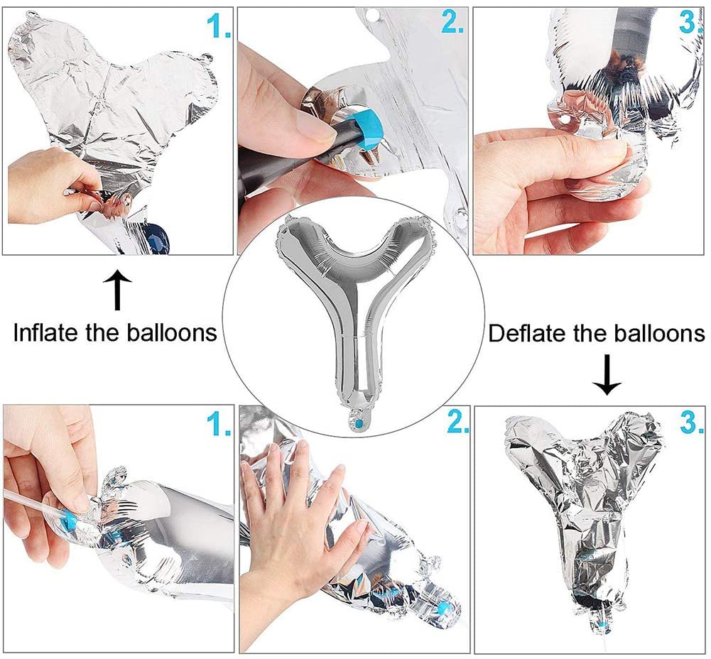 25Th Birthday Decorations, 25 Birthday Party Decoration Balloons Party Supplies Blue And Silver Black Foil Star Balloons For Women Men