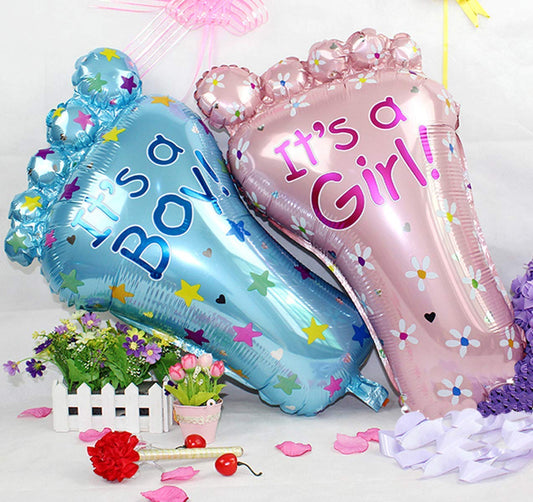 It'S A Boy And It'S A Girl Foot Balloon Letter. Helium Quality Foil Balloon For Baby Showers Party Supply Decorations