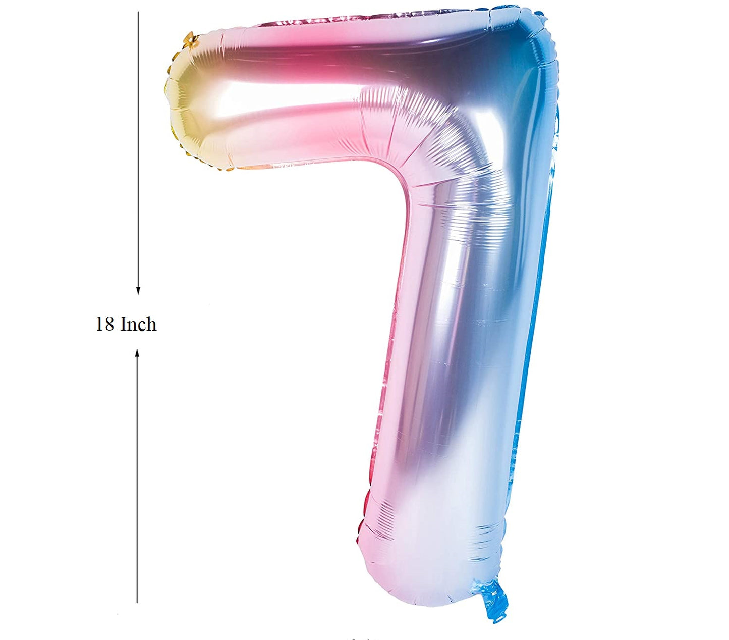 New 18 Inch Rainbow Digit Foil Birthday Party Balloons Number 7