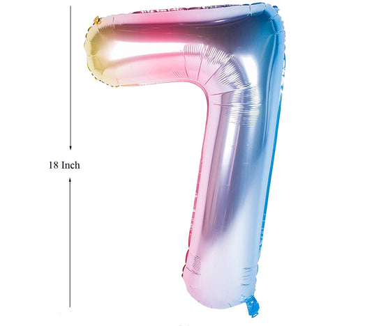 New 18 Inch Rainbow Digit Foil Birthday Party Balloons Number 7