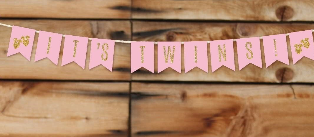 Its Twin Baby Welcome Banner Bunting & Garland Photo Booth Props Decoration