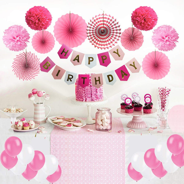 Pink Birthday Decoration Kit For Girls