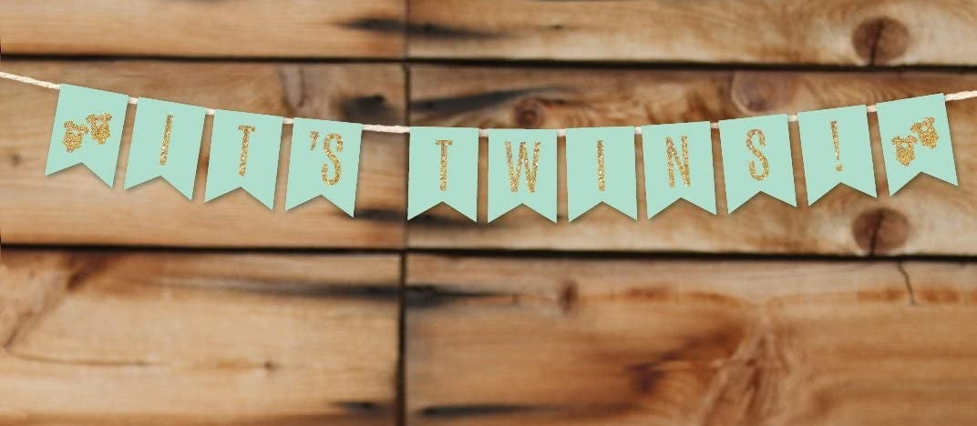 Its Twin Baby Welcome Banner Bunting & Garland Photo Booth Props Decoration
