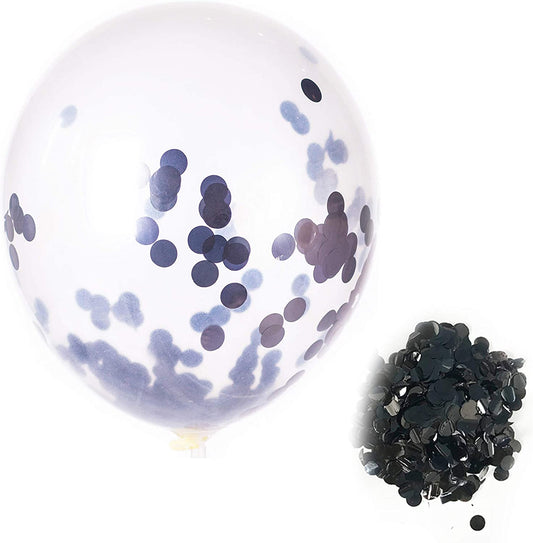 Black - 12-Inch Transparent Balloon 20Pcs Confetti Balloons Inflatable Wedding Supplies Party Wedding Decoration Black