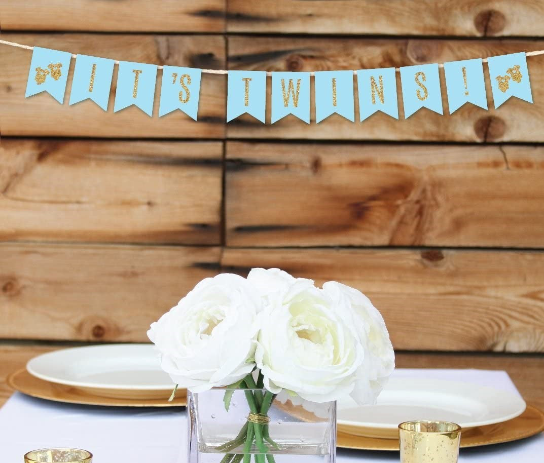 Twin Boys Birthday Paper Banner for Decoration
