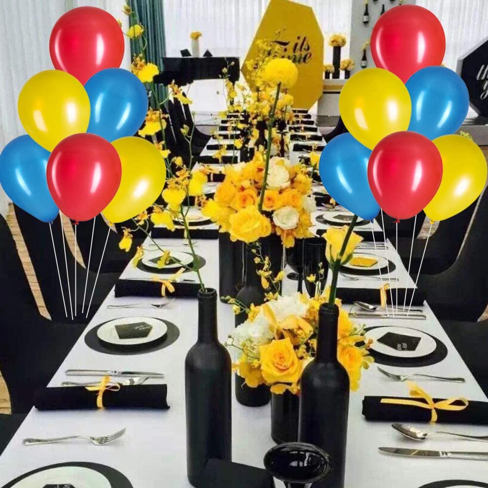 Metallic Balloons Blue,Red And Yellow Latex For Birthday , Festival Party Decoration Boys Birthday