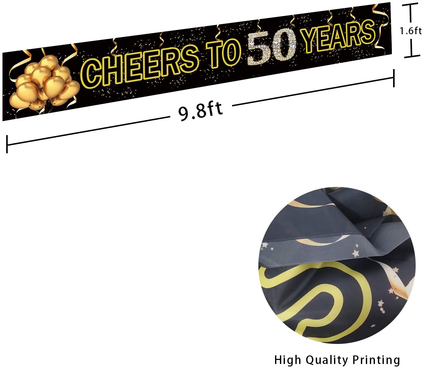 50th Anniversary Party Long Banner for Decoration