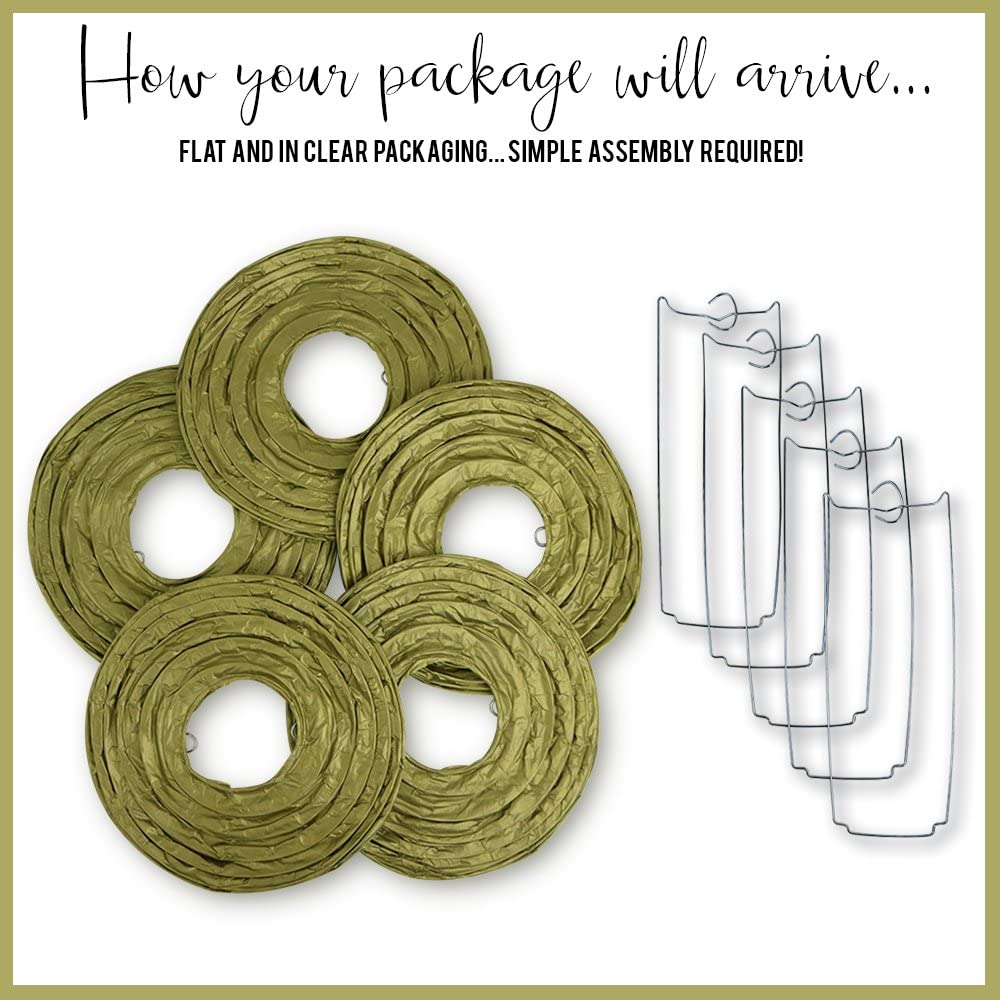Golden Paper Lanterns -12"Inch Great For Birthday Parties, Weddings Or Baby Shower Etc