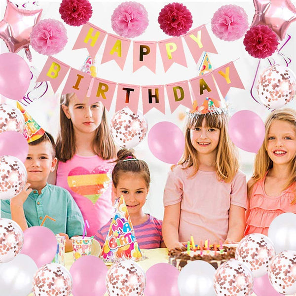 Pink Birthday Party Decorations for  Women/Girls