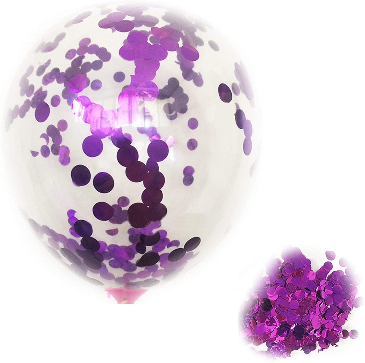 Purple- 12-Inch Transparent Balloon 20Pcs Confetti Balloons Inflatable Wedding Supplies Party Wedding Decoration Purple