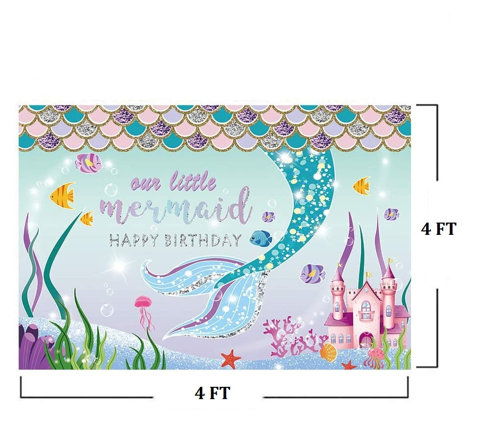 Mermaid Theme Birthday Party Backdrop