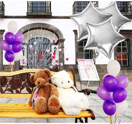 30th Purple Silver Theme Party Supplies Decorations