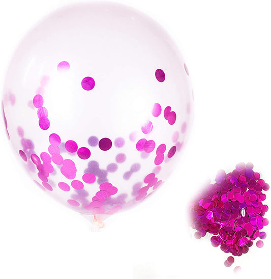 Pink Confetti Transparent Balloons