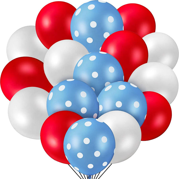 Red ,White And Blue Polka Dot Party Balloons