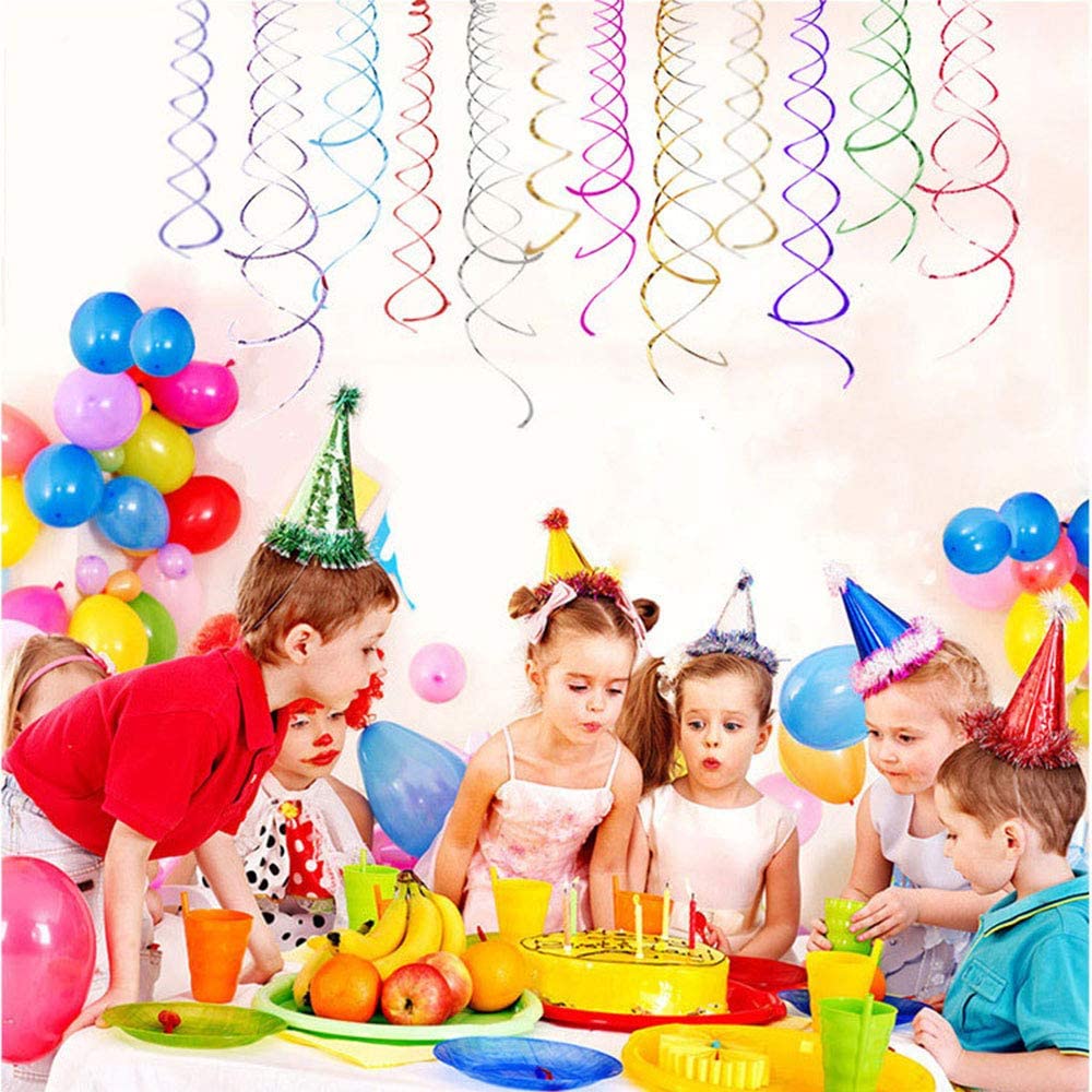 Silver Hanging Spiral Swirl Decorations, Ceiling Decoration For Birthday,Baby Shower , Anniversary
