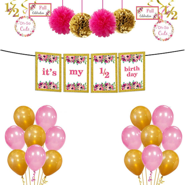 Half Birthday Decoration Party Supplies For Girls