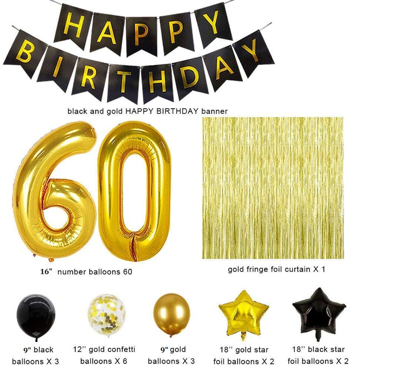 60th Birthday Gold Decorations