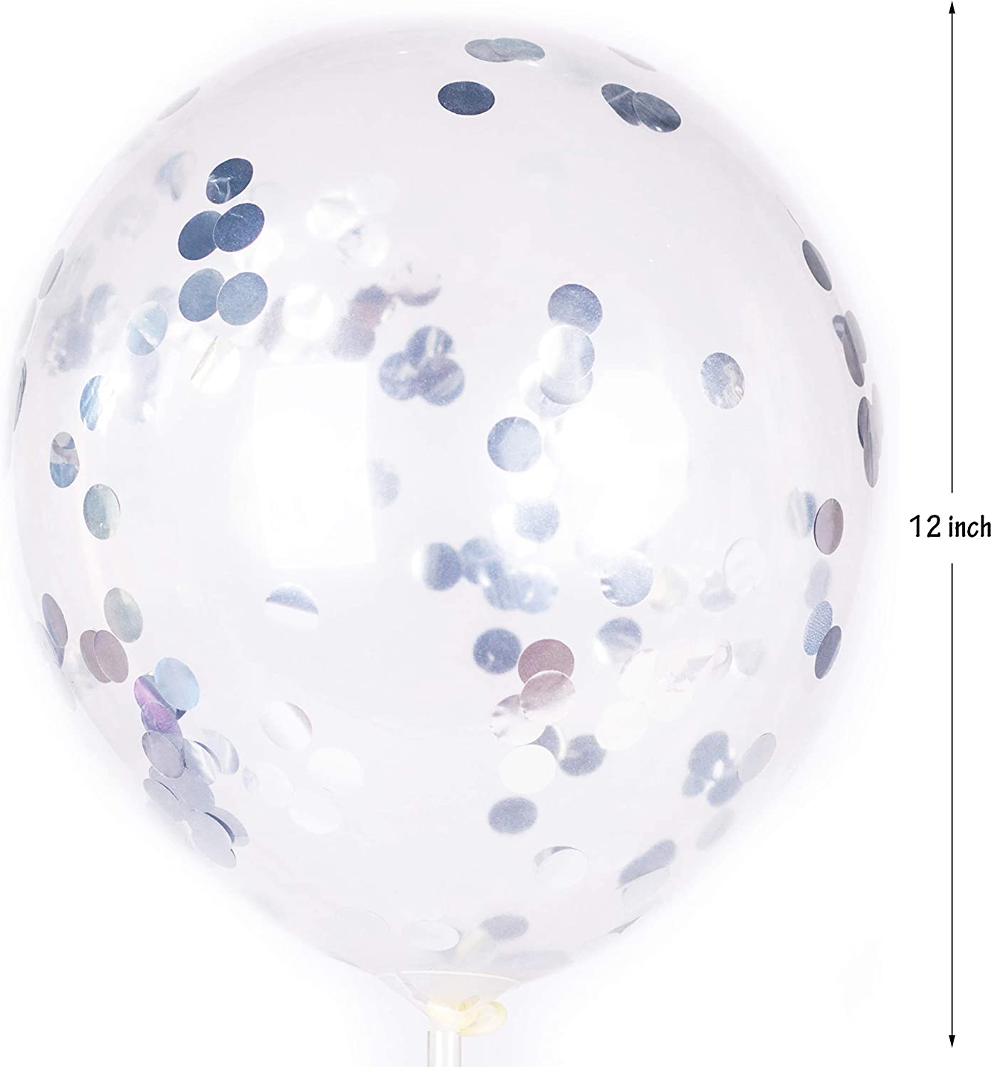 Silver 12-Inch Transparent Balloon 20Pcs Confetti Balloons Inflatable Wedding Supplies Party Wedding Decoration Silver