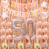 50th Rose Gold Birthday Party Decoration