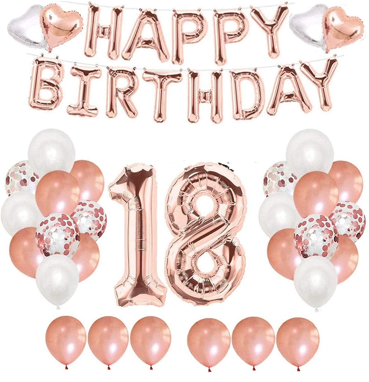 Rose Gold 18th Birthday Party Decorations for Girls