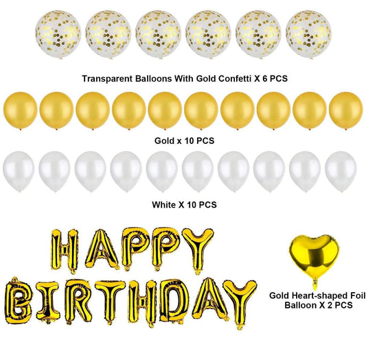 Happy Birthday Balloon, 16-Inch Happy Birthday Banner, Birthday Party Decoration, Happy Birthday Foil Balloon (Gold)