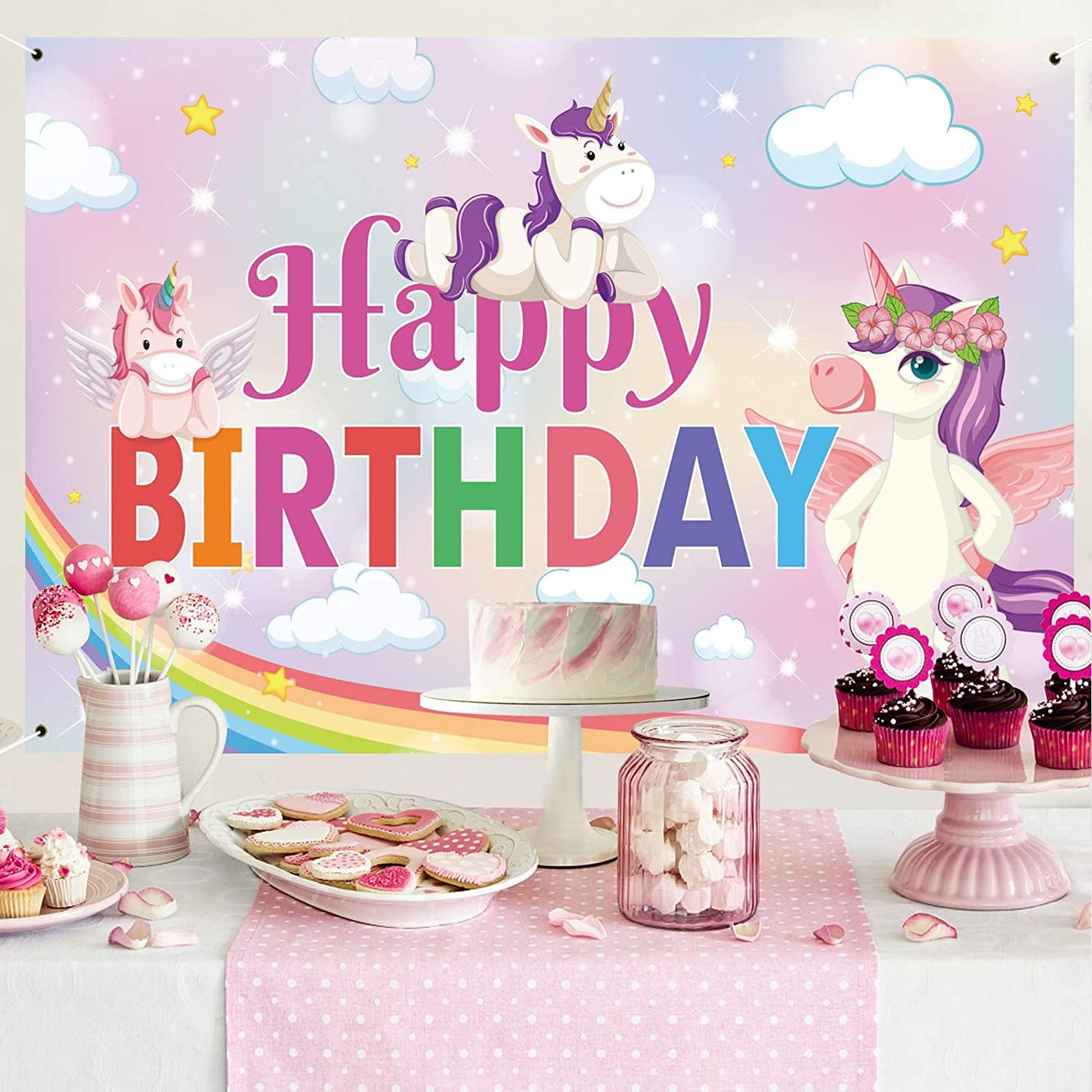 Unicorn Theme Birthday Party Backdrop