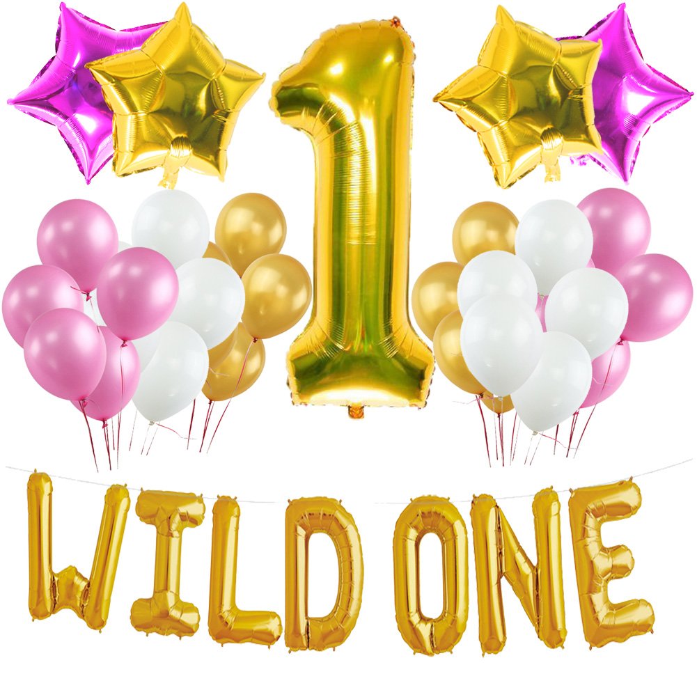 Wild One Girls First Birthday Decoration Kit