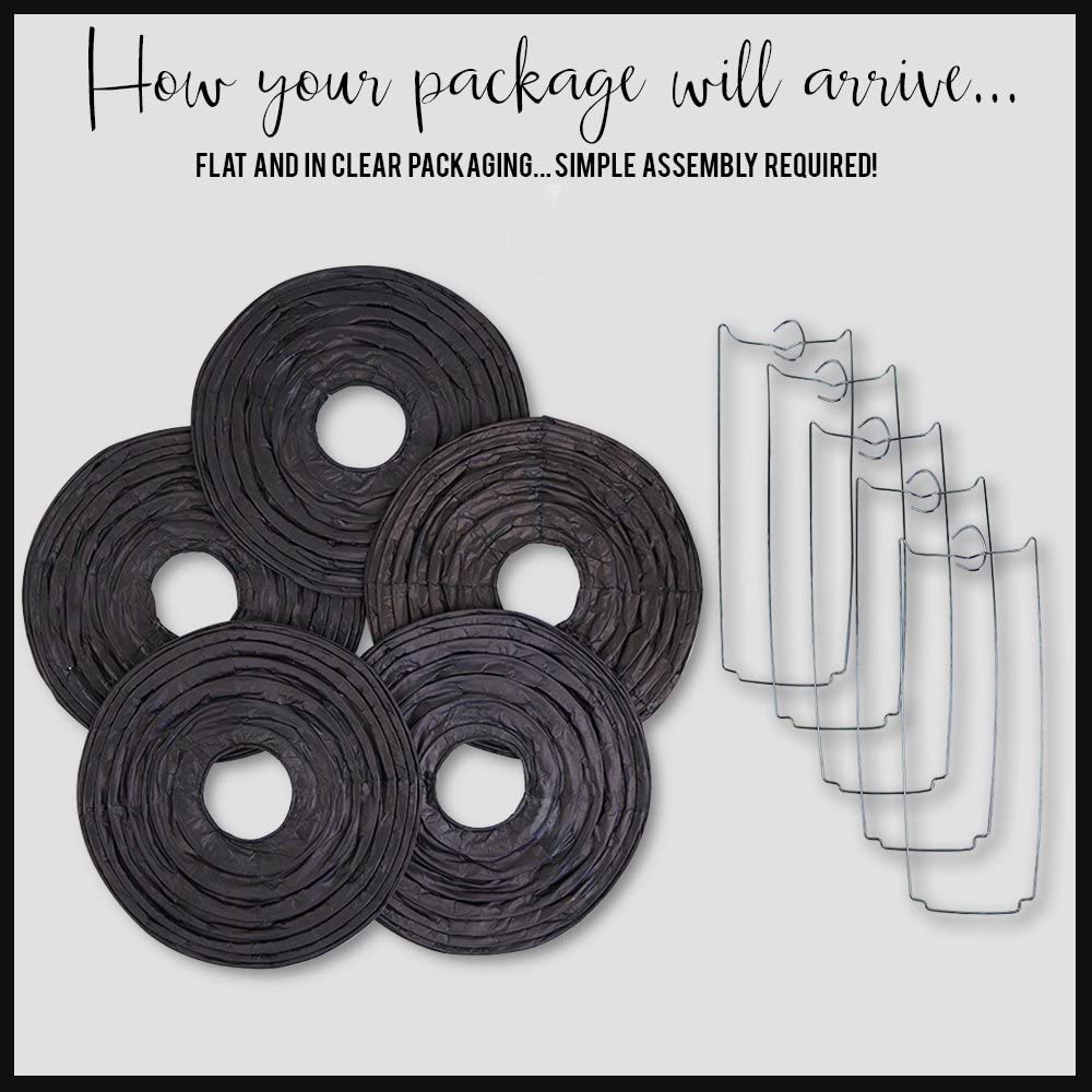 Orange And Black Paper Lanterns -12"Inch Great For Halloween Parties