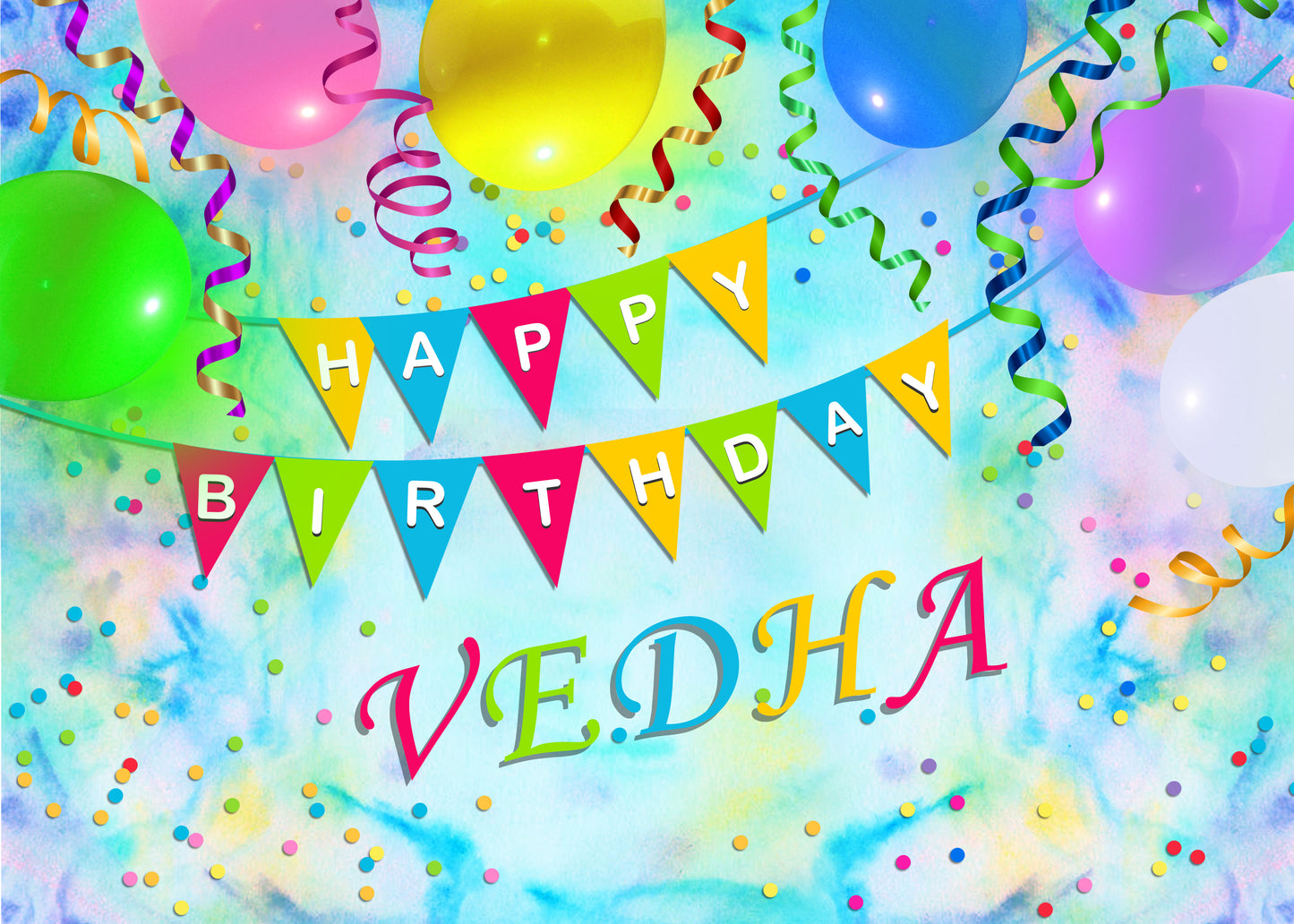 Personalize Joyful Birthday Party Backdrop Banner