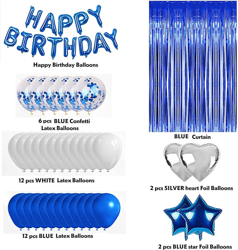 Blue Birthday Decorations for Boys and Men