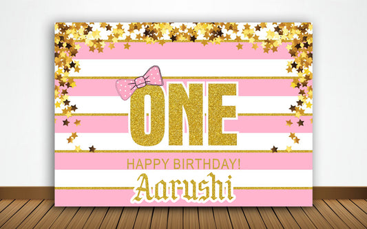 One is fun First Birthday Party Backdrop For Girls