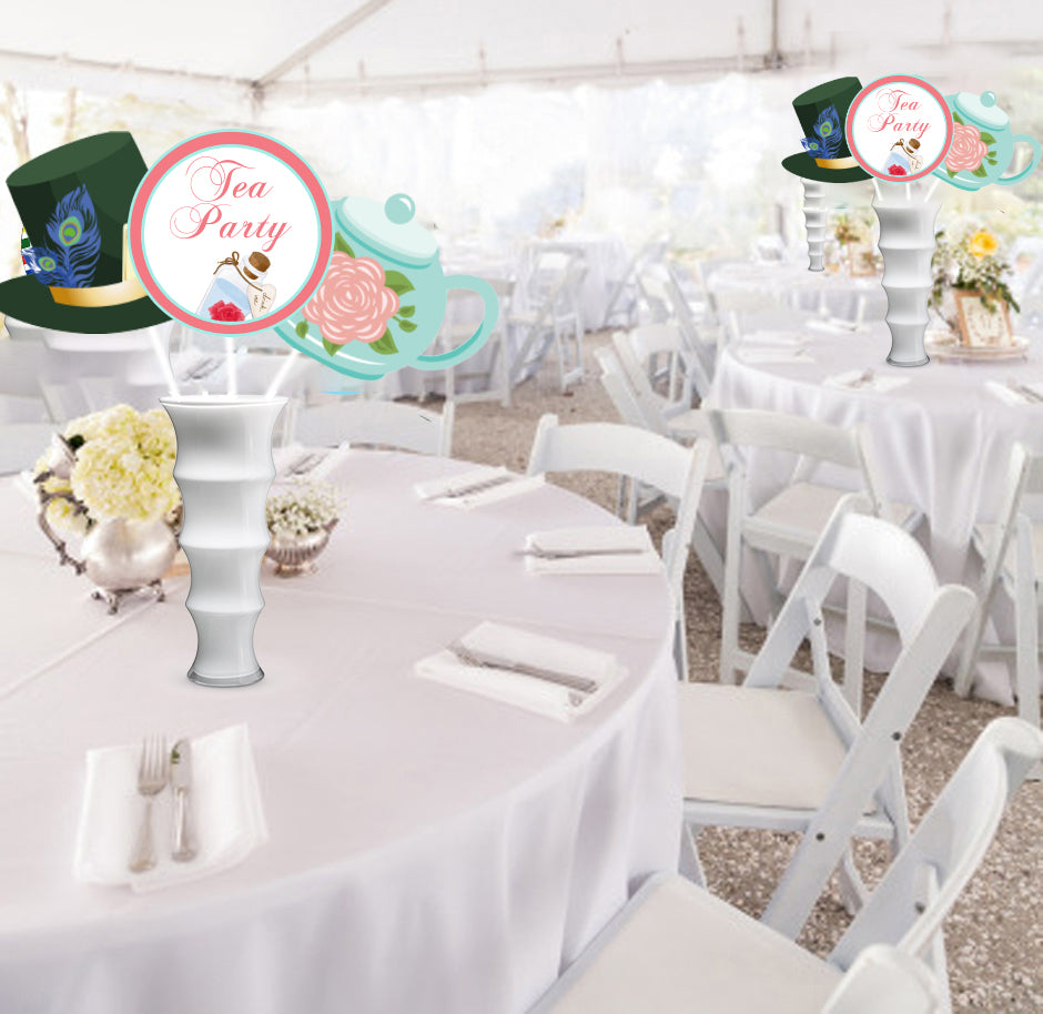 Alice Tea Party theme Birthday Party Table Toppers for Decoration