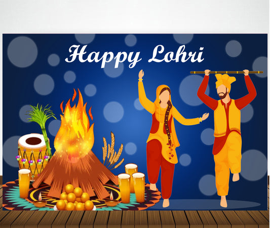 Lohri Party Backdrop For Kids