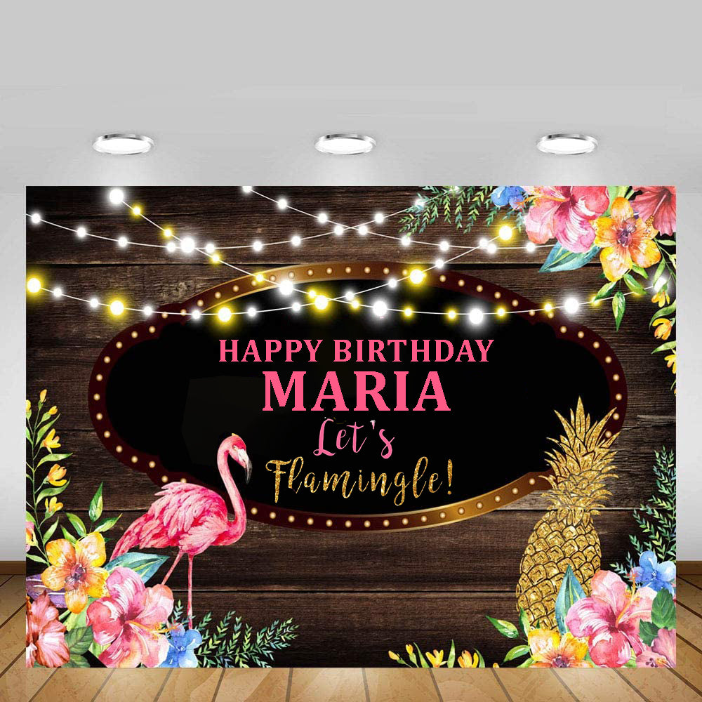 Flamingo Theme Birthday Party Backdrop