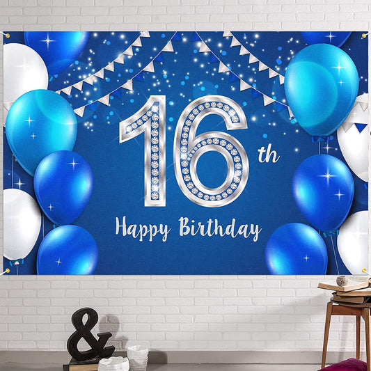 16th Birthday Party Backdrop