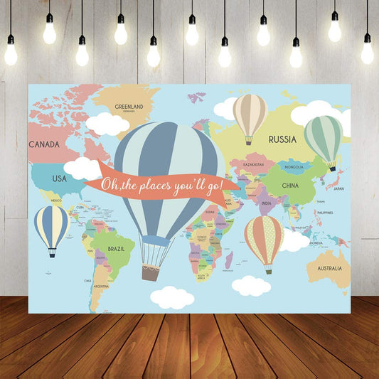Hot Air Theme Birthday Party Backdrop