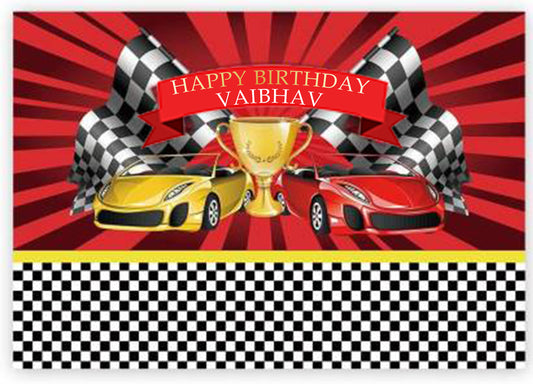 Cars Birthday Party Backdrop