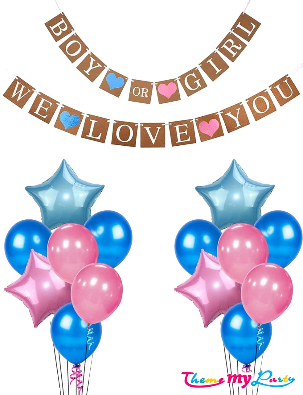 Boy Or Girl We Love You Baby Shower Party Decorations for Boys/Girls Baby Shower Decorations Balloon Banner Kit
