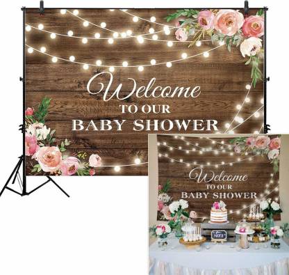 Personalize Baby Shower Party Backdrop Banner