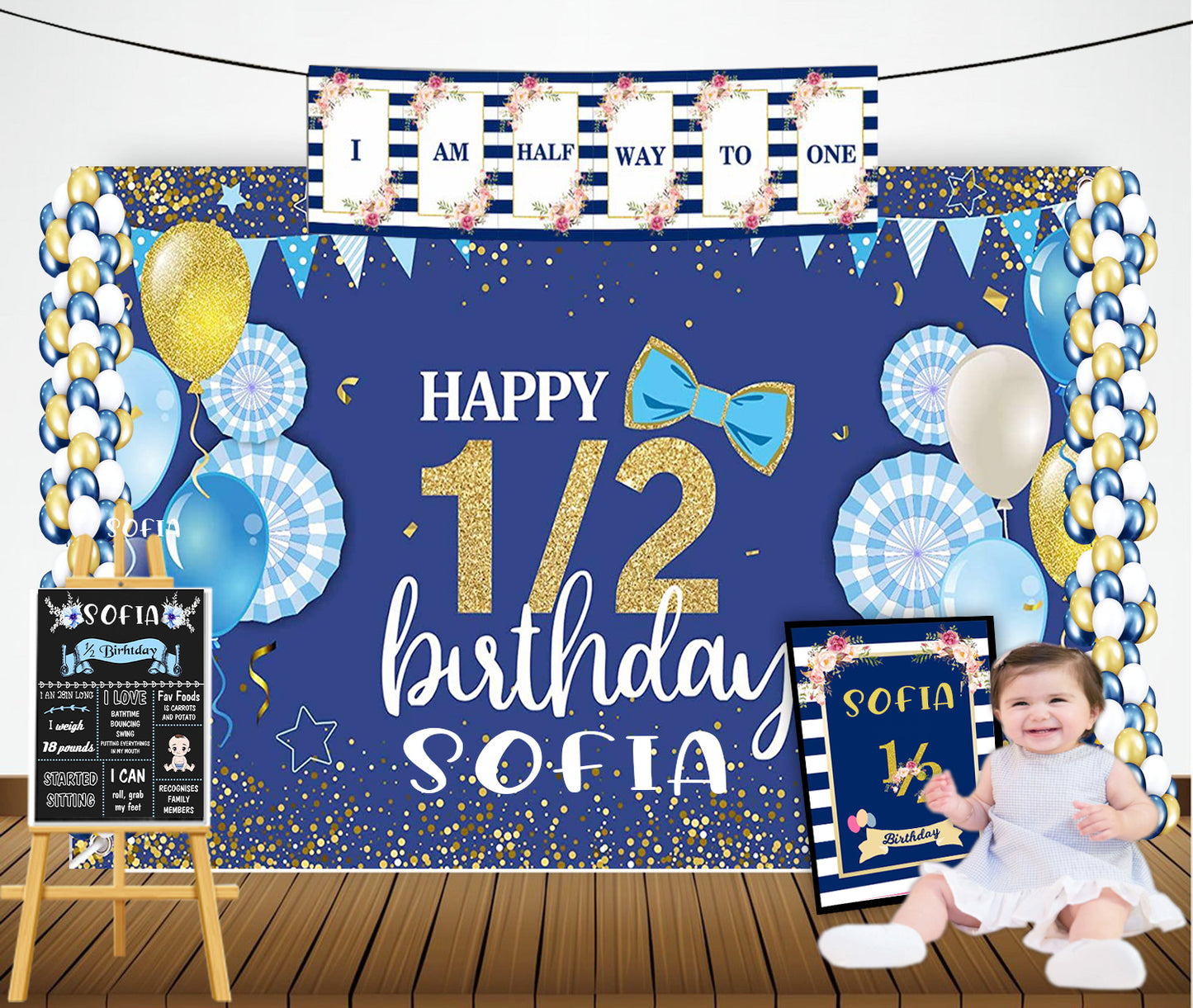 Half or 6 Months Birthday Boy Personalized Kit