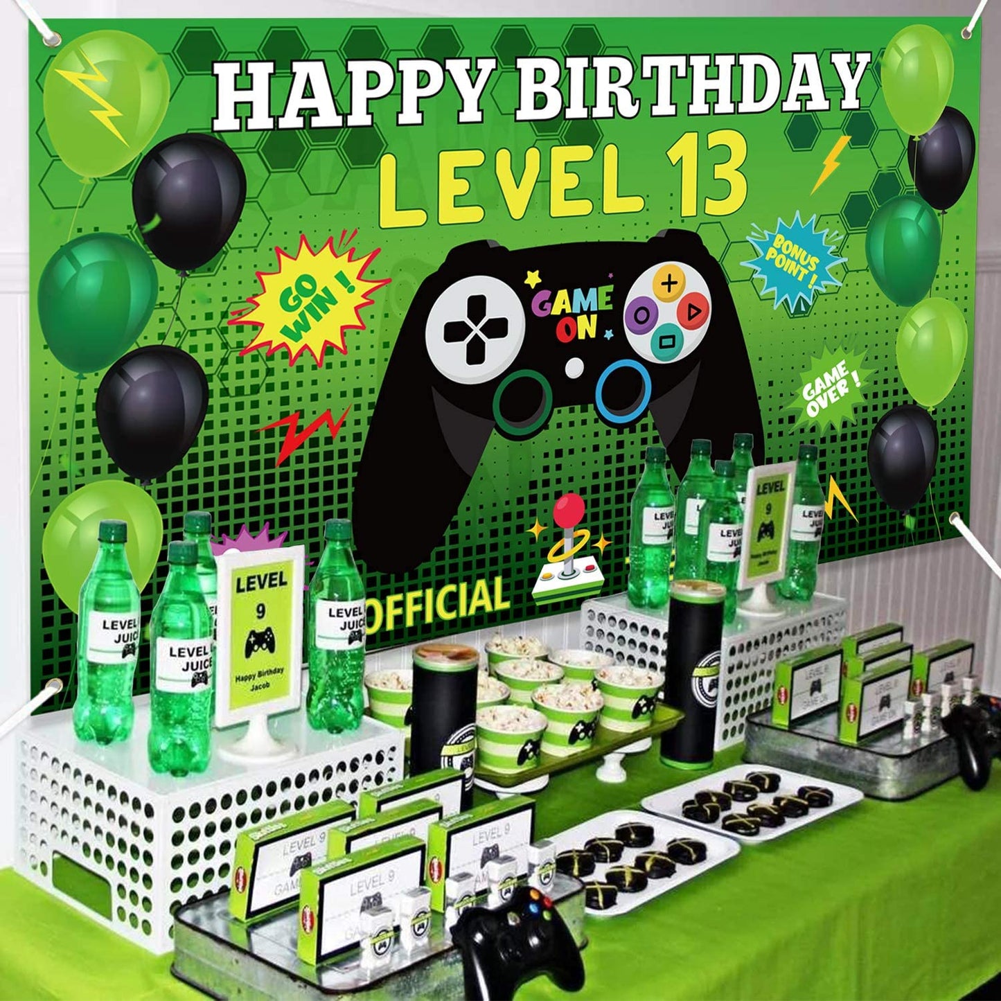 Gaming Theme Birthday Party Backdrop