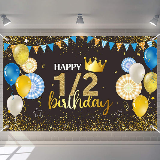 Half Birthday Party Backdrop For Decoration