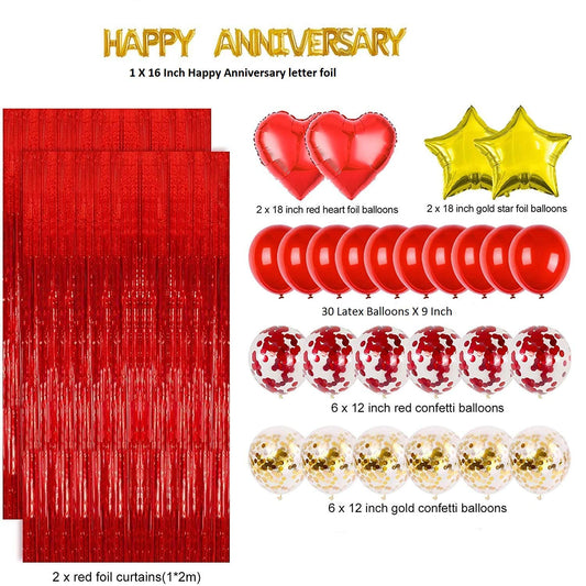Anniversary Combo Kit With Red Foil Curtains