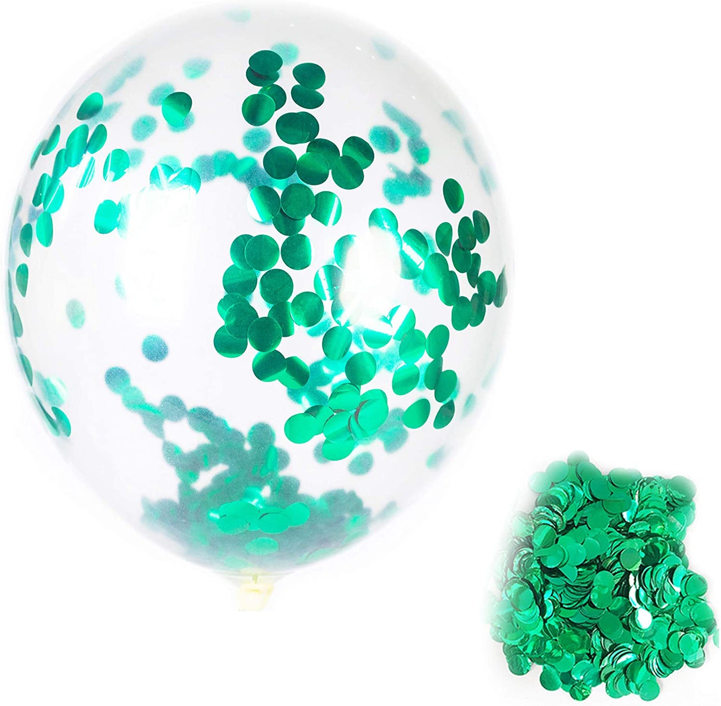 Green Confetti Transparent Balloons