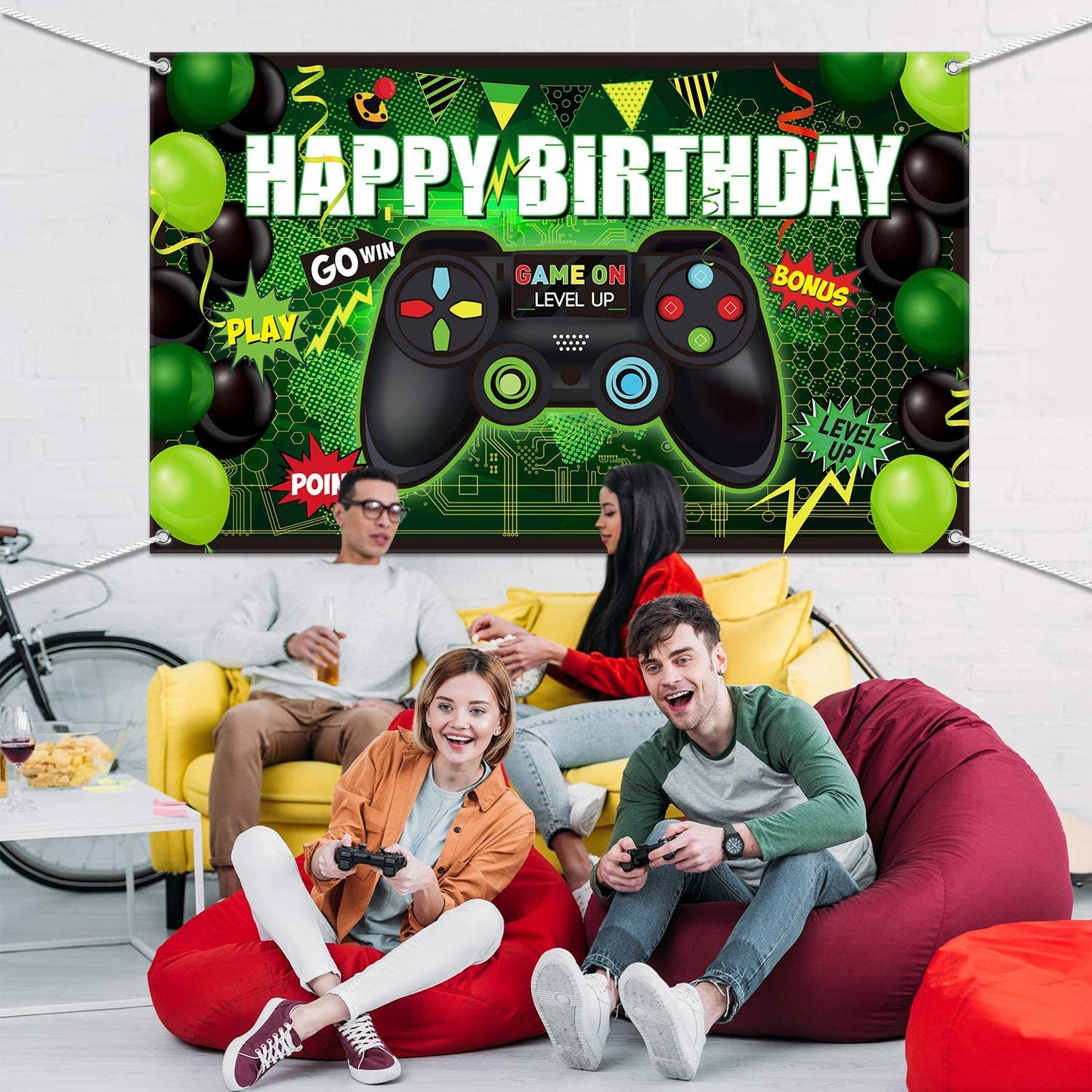 Gaming Theme Birthday Party Backdrop