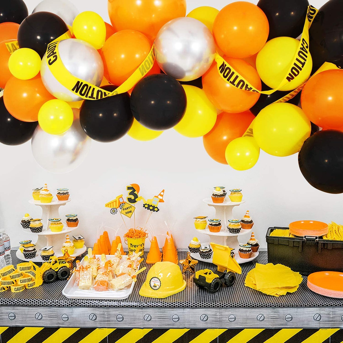 Yellow ,Orange Black And Silver Latex Balloons For Birthday/Baby Shower-Pack Of 140