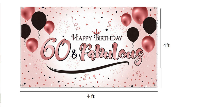 60th Birthday Party Backdrop 