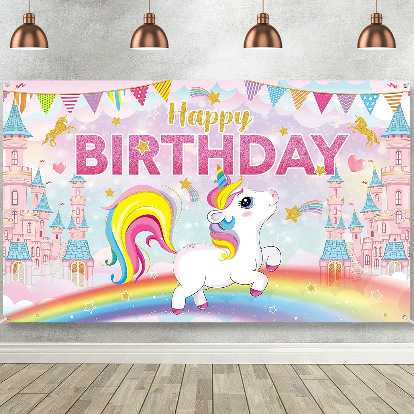 Unicorn Theme Birthday Party Backdrop