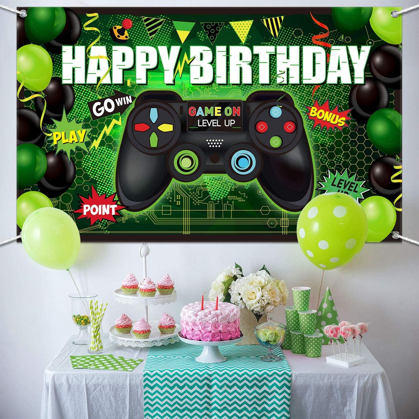 Gaming Theme Birthday Party Backdrop