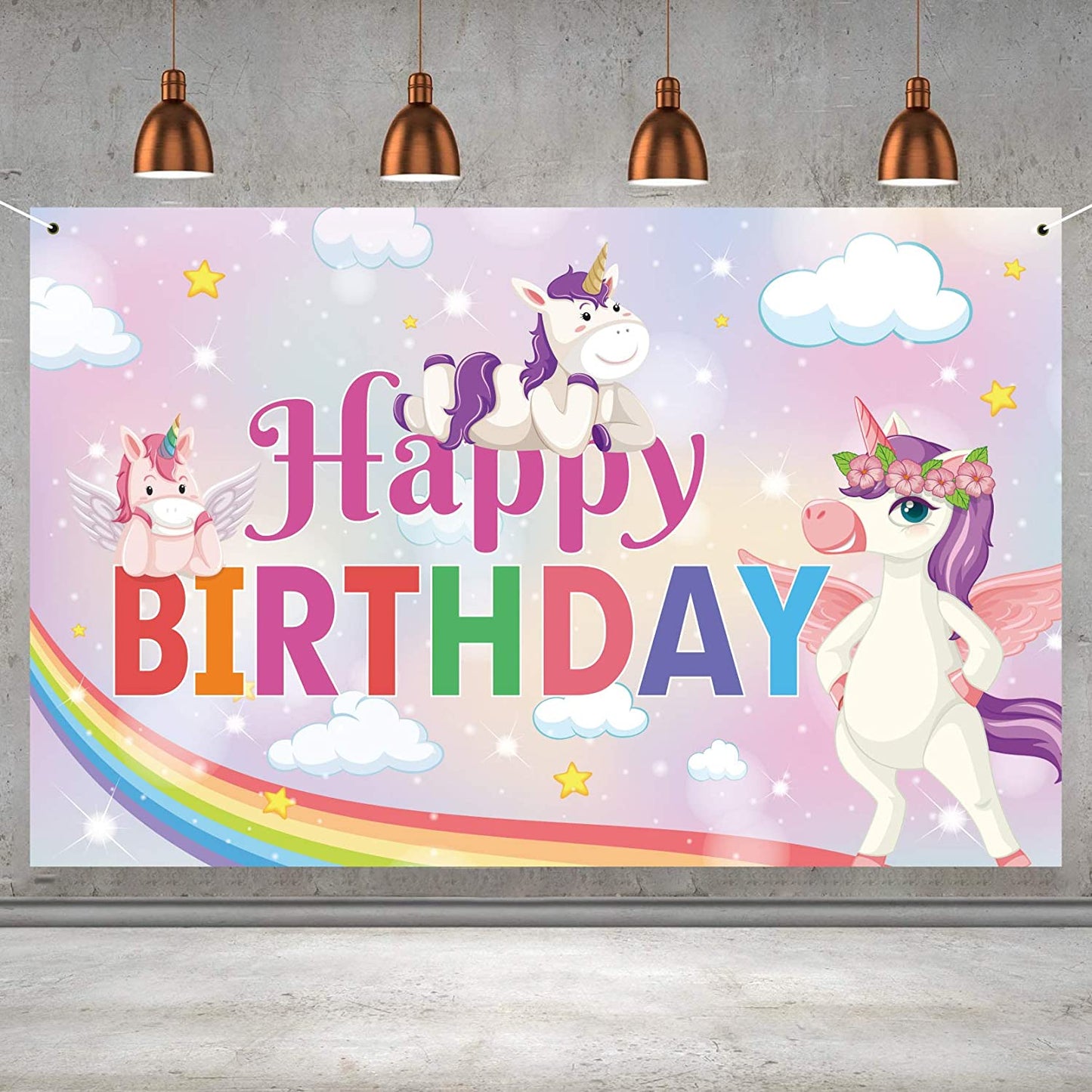 Unicorn Theme Birthday Party Backdrop